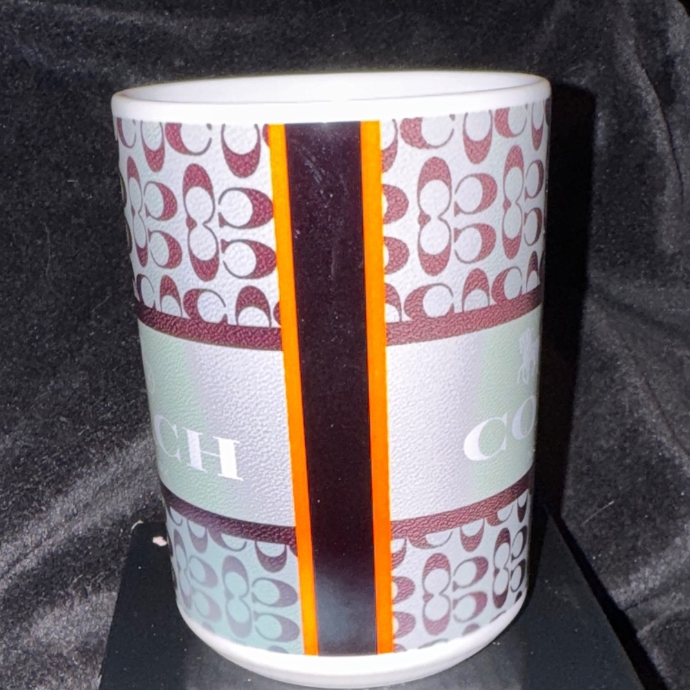 Coach Ceramic Mug with Brown Signature Pattern & Mint Band

(Fashion) - Picture 3 of 4